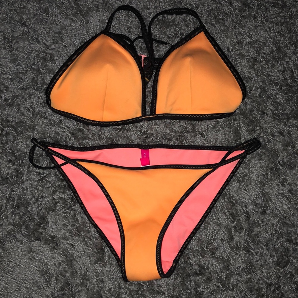 VICTORIA SECRET BIKINI SIZE S ORANGE PINK
